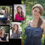 Five pose senior portrait collage sample
